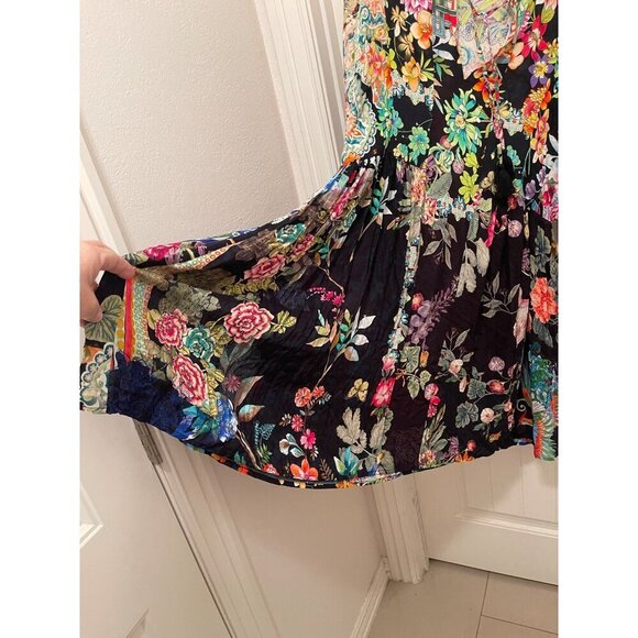 Johnny Was Floral Kimono Dress With Tassel Tie Womens Boho Style Women’s Sz L wi - Picture 5 of 16